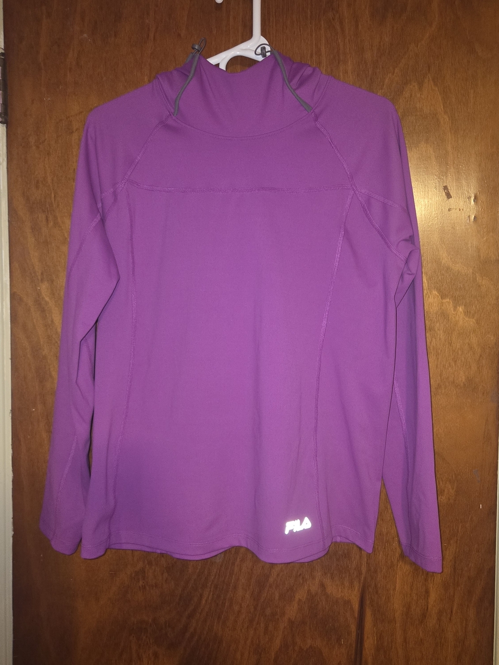 FILA Womens Medium Purple Activewear Hoodie Long Sleeve Athletic Shirt Top
